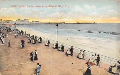 Chair Parade, on the Boardwalk Atlantic City, New Jersey Postcard