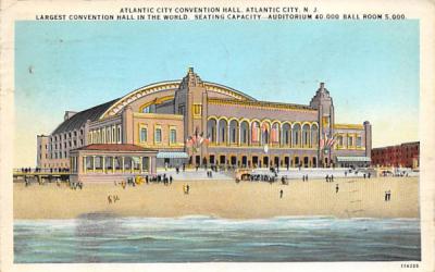 Atlantic City Convention Hall New Jersey Postcard