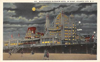 Marlborough-Blenheim Hotel by Night Atlantic City, New Jersey Postcard