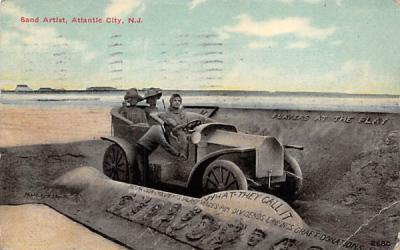 Sand Artist on the Beach Atlantic City, New Jersey Postcard