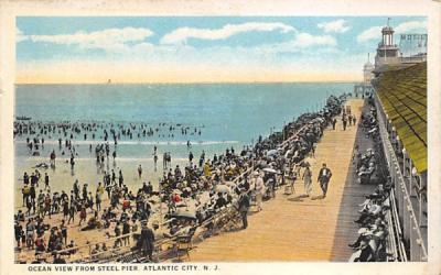 Ocean View from Steel Pier Atlantic City, New Jersey Postcard