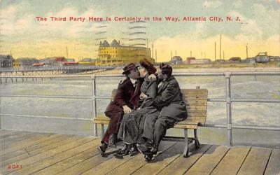 The Third Pary Here is Certainly in the Way Atlantic City, New Jersey Postcard