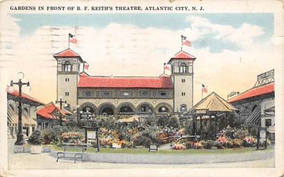 Gardens in Front of B. F. Keith's Theatre Atlantic City, New Jersey Postcard