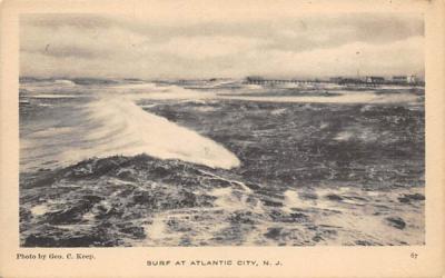 Surf at Atlantic City New Jersey Postcard
