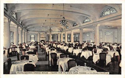 Hotel Dennis Dining Room Atlantic City, New Jersey Postcard