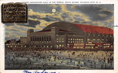 Largest Convention Hall in the World Atlantic City, New Jersey Postcard