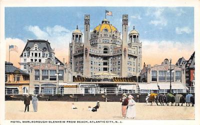 Hotel Marlborough-Blenheim from Beach Atlantic City, New Jersey Postcard