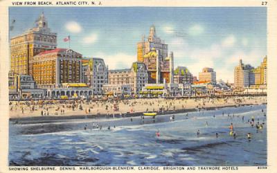 View from Beach Atlantic City, New Jersey Postcard