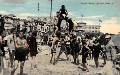 Beach Scene Asbury Park, New Jersey Postcard