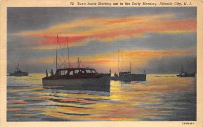 Tuna Boats Starting out in the Early Morning Atlantic City, New Jersey Postcard