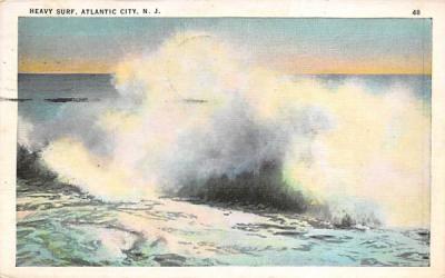 Heavy Surf Atlantic City, New Jersey Postcard