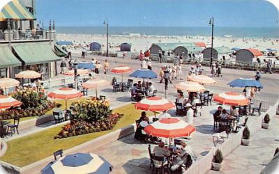 Dennis Hotel terrace with Boardwalk Atlantic City, New Jersey Postcard