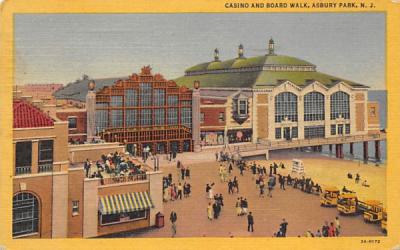 Casino and Board Walk Asbury Park, New Jersey Postcard
