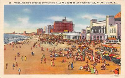 Convention Hall and Some Beach Front Hotels Atlantic City, New Jersey Postcard