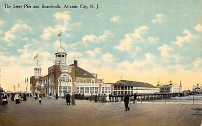 The Steel Pier and Boardwalk Atlantic City, New Jersey Postcard