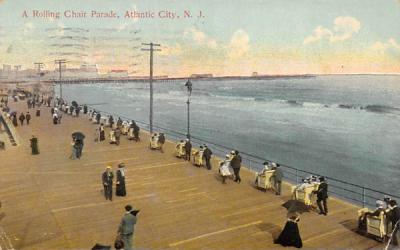 A Rolling Chair Parade Atlantic City, New Jersey Postcard