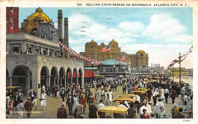 Rolling Chair Parade on Boardwalk Atlantic City, New Jersey Postcard