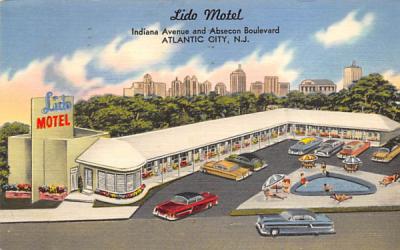 Lido Motel Atlantic City, New Jersey Postcard