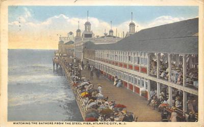 Watching the Bathers from the Steel Pier Atlantic City, New Jersey Postcard
