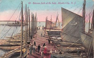 Between Sails at the Inlet Atlantic City, New Jersey Postcard