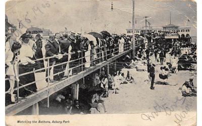 Watching the Bathers Asbury Park, New Jersey Postcard