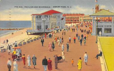 7th Ave. Pavilion and Boardwalk Asbury Park, New Jersey Postcard