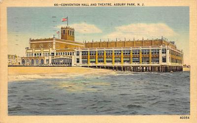 Convention Hall and Theatre Asbury Park, New Jersey Postcard