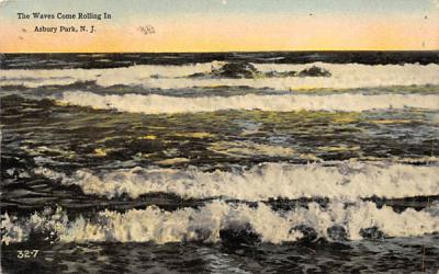 The Waves Come Rolling In Asbury Park, New Jersey Postcard