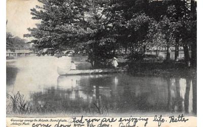 Canoeing among the Islands Asbury Park, New Jersey Postcard
