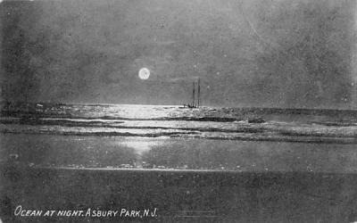 Ocean at Night Asbury Park, New Jersey Postcard