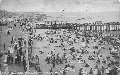 Boardwalk, Beach & Fishing Pier Asbury Park, New Jersey Postcard