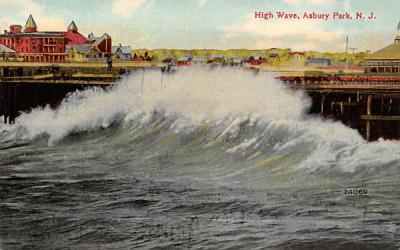 High Wave Asbury Park, New Jersey Postcard