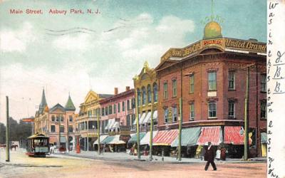Main Street Asbury Park, New Jersey Postcard