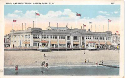 Beach and Natatorium Asbury Park, New Jersey Postcard