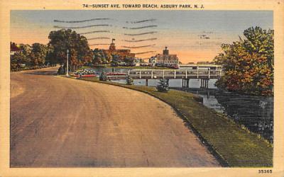 Sunset Ave. Asbury Park, New Jersey Postcard