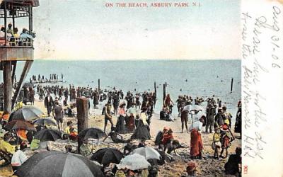 On the Beach Asbury Park, New Jersey Postcard