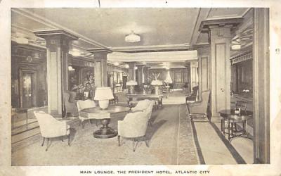 Main Lounge, The President Hotel Atlantic City, New Jersey Postcard