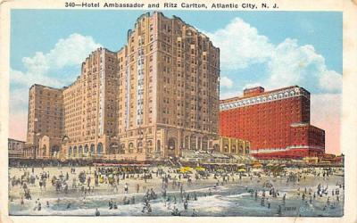 Hotel Ambassador and Ritz Carlton Atlantic City, New Jersey Postcard
