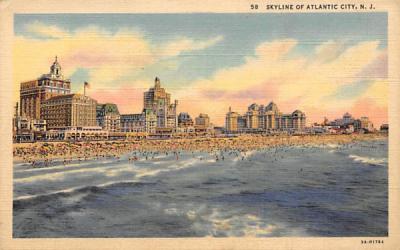 Skyline of Atalntic City Atlantic City, New Jersey Postcard