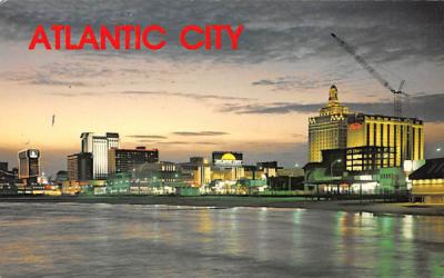 Skyline of Atlantic City shortly after sunset New Jersey Postcard