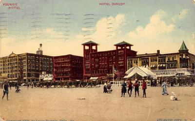 Young's Hotel, Hotel Dunlop Atlantic City, New Jersey Postcard