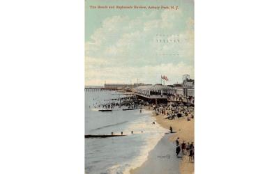 The Beach and Esplanade Review Asbury Park, New Jersey Postcard