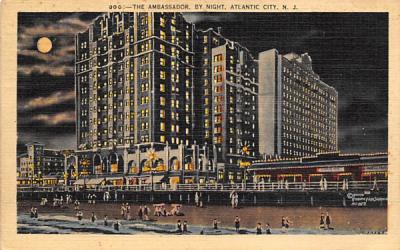 The Ambassador, by Night Atlantic City, New Jersey Postcard