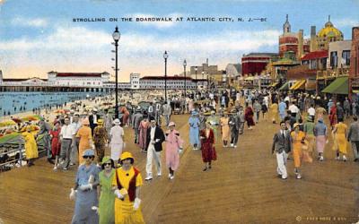 Strolling on the Boardwalk Atlantic City, New Jersey Postcard