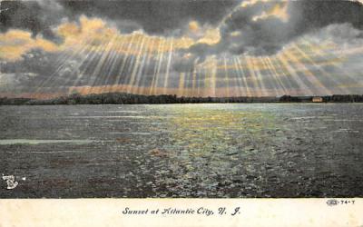 Sunset at Atlantic City New Jersey Postcard