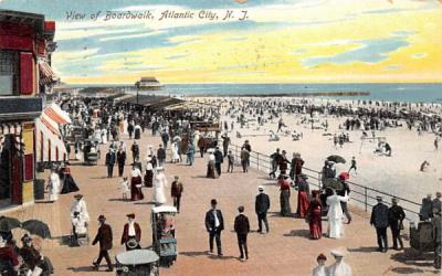 View of Boardwalk Atlantic City, New Jersey Postcard