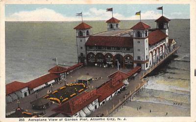 Aeroplane View of Garden Pier Atlantic City, New Jersey Postcard