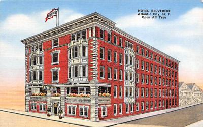 Hotel Belvedere Atlantic City, New Jersey Postcard