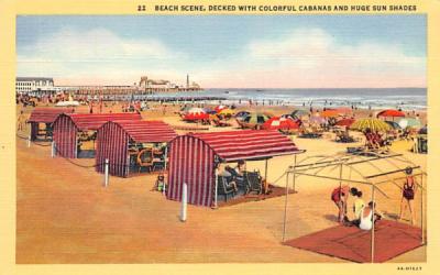 Beach Scene Atlantic City, New Jersey Postcard