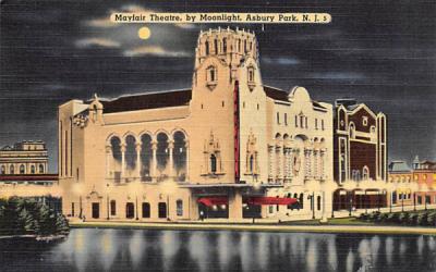 Mayfair Theatre, by Moonlight Asbury Park, New Jersey Postcard
